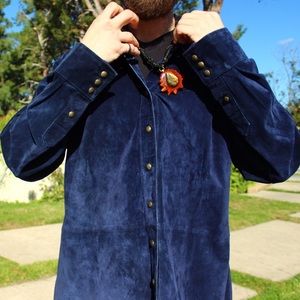 Blue Velvet Trench Coat Unisex